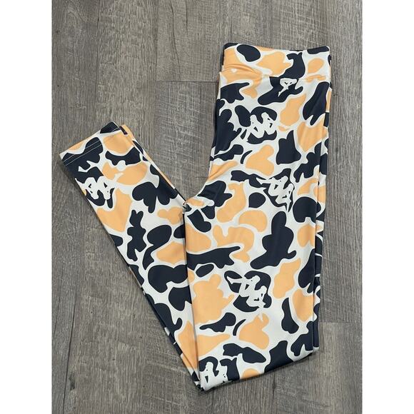 Kappa Authentic Palissa Leggings Grey/Orange All Over Print Size Medium NWT - Picture 3 of 6